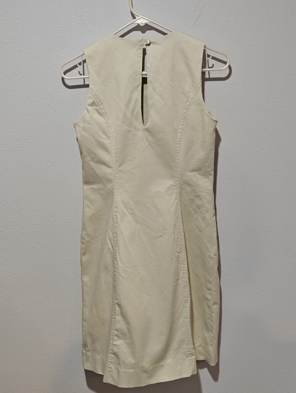 Fjäll Fjällräven Y2K Dress 2 Beige Cream Sleeveless Cotton Bust Darts Slits - Picture 4 of 9